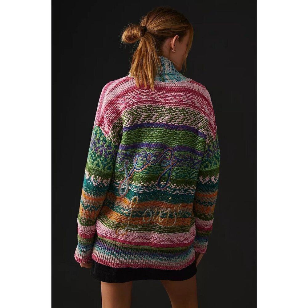 Anthropologie X Wendy Wurtzburger RARE Geez Louise cardigan sweater NWT S